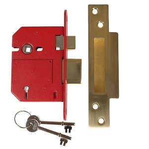 Union J2200SP30 Strongbolt BS 5 Lever Mortice Sash Lock 81mm Satin Brass Box