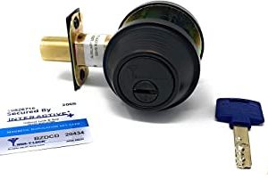 Mul-T-Lock Interactive+ Cronus (Black TIE Edition) High Security Grade 2 Single Cylinder Dead-Bolt w/Thumb Turn - Oil Rubbed Bronze Lock & Cylinder! Black