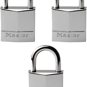 Master Lock 30Mm Wide Nickel Plated Solid Brass Padlock 3 Pack, CM