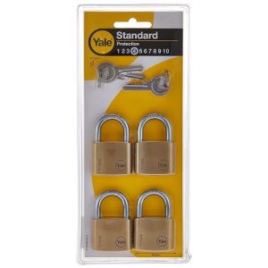 Y110/40/123/4 4-Piece Brass Padlock Set Gold/Silver 40millimeter