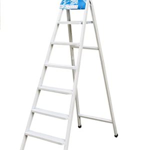 6 Steps Steel Ladder - White