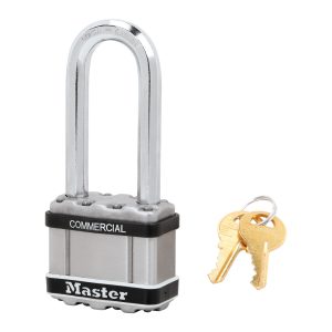 Master Padlock Magnum Laminated Steel Padlock SS Body Boron Shackle M5KALJSTS (Keyed Alike)