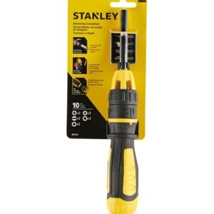 Ratcheting Screwdriver With 10 Assorted Bits Black/Yellow 4inch