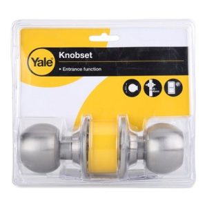 Yale Cylindrical Knobset Adjustable Latch 60/70mm Satin Nickle 40-CY3-5787-ET-0201