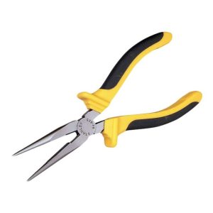Stanley 0-84-625 Bimaterial Straight Long-Nosed Pliers Yellow/Black/Silver 0.4 x 11.2 x 4.6inch
