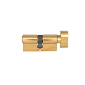 Euro Profile Key And Turn Door Cylinder Polished Brass 60millimeter