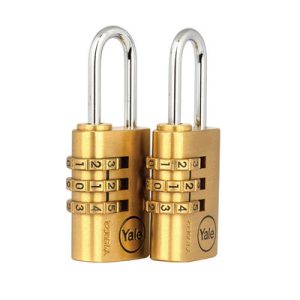 Pack Of 2 Combination Padlock Gold 22millimeter