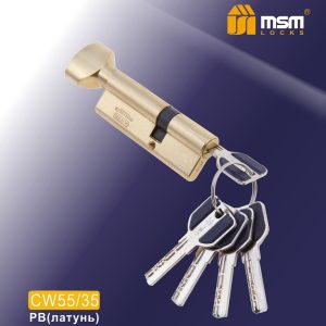 Unequal Door Cylinder MSM 55mm-35mm (55-35) SN finish